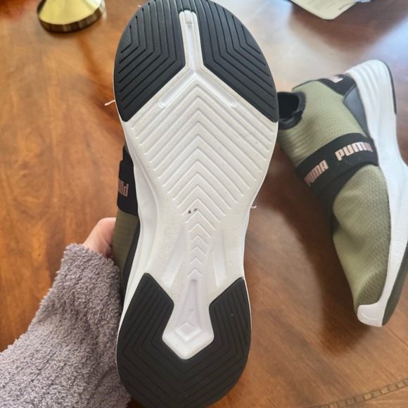 Puma Women's Olive and Black Slip-On Sneakers - Picture 6 of 6